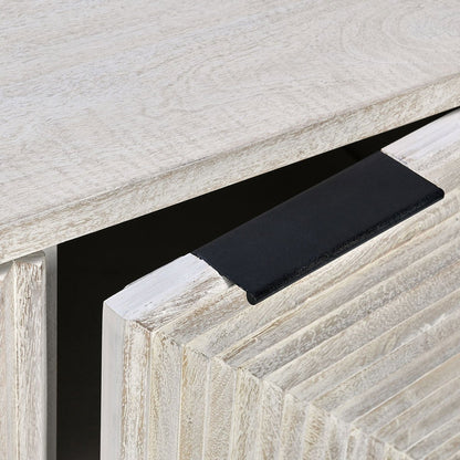 Coastal White Mango Wood Buffets & Cabinet Flint Four-Door Cabinet Collection