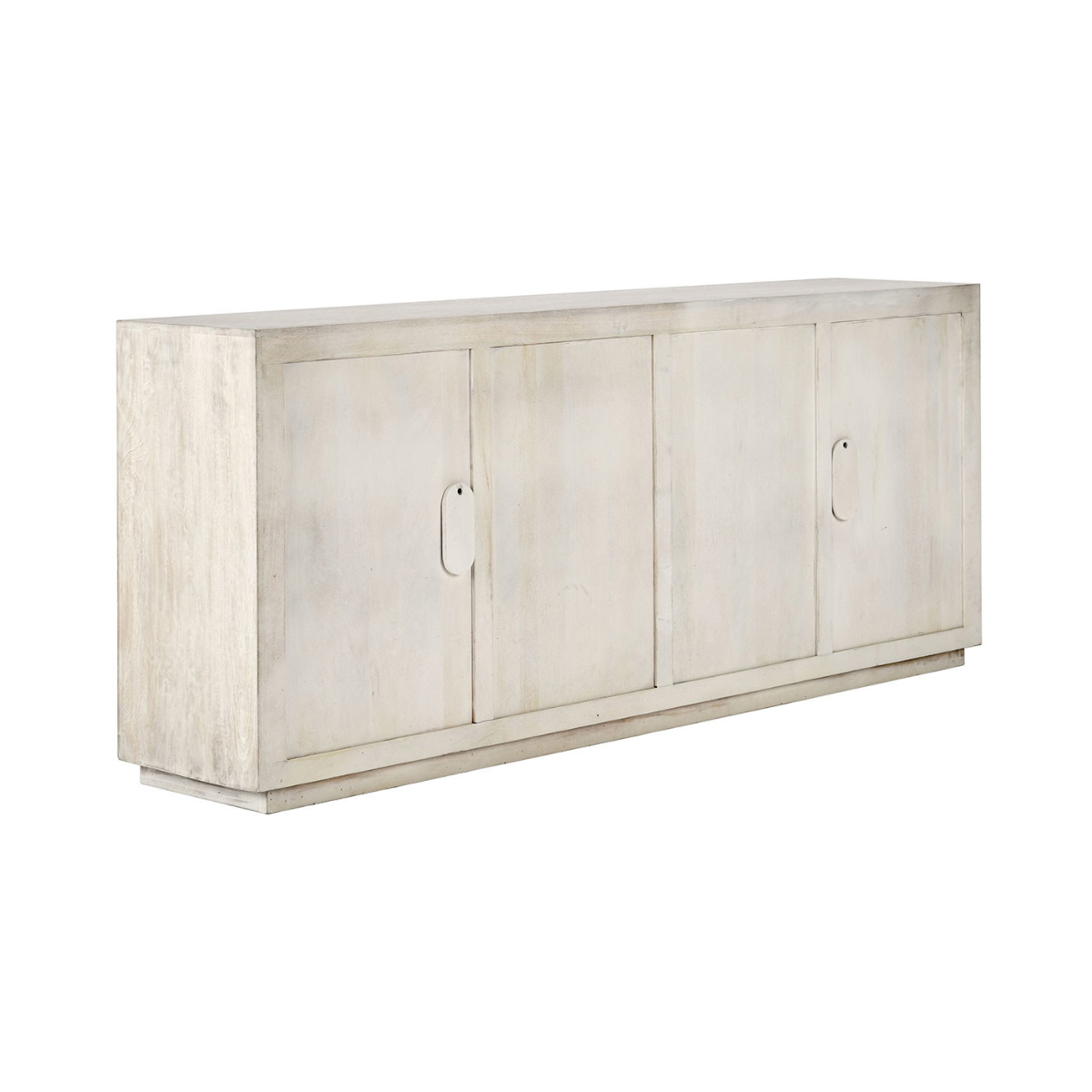 Coastal White Mango Wood Buffets & Cabinet Apollo Four-Door Cabinet Collection