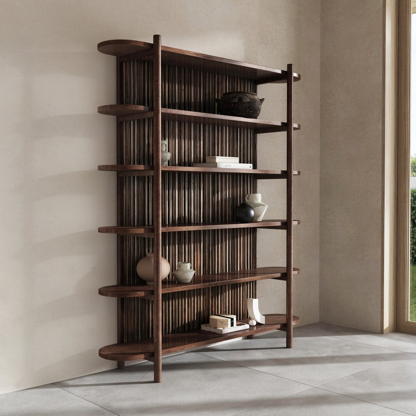 Bark Brown Mango Wood Bookcase Redford Bookcase Collection