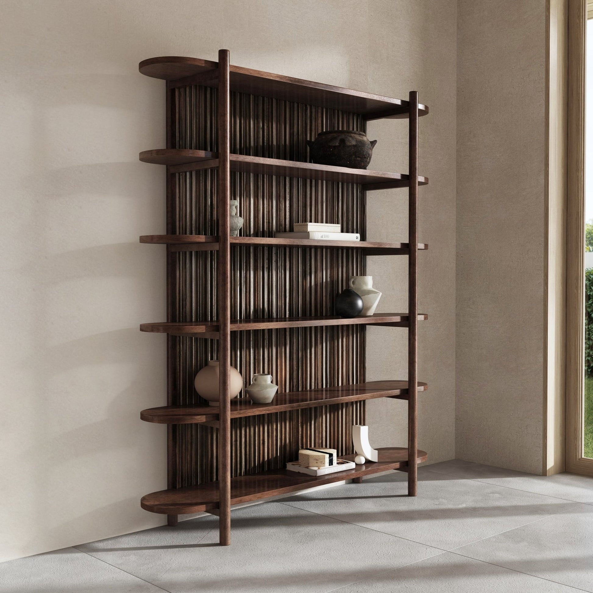 Bark Brown Mango Wood Bookcase Redford Bookcase Collection