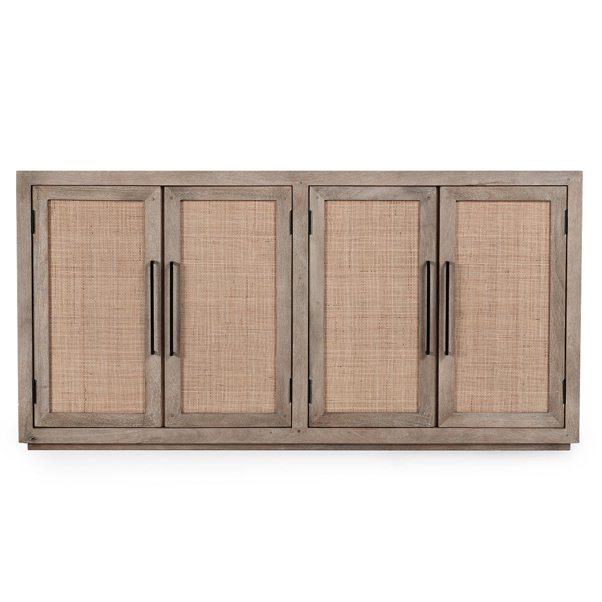 Meadow Taupe Mango Wood Buffets & Cabinet Jensen Four-Door Cabinet Collection