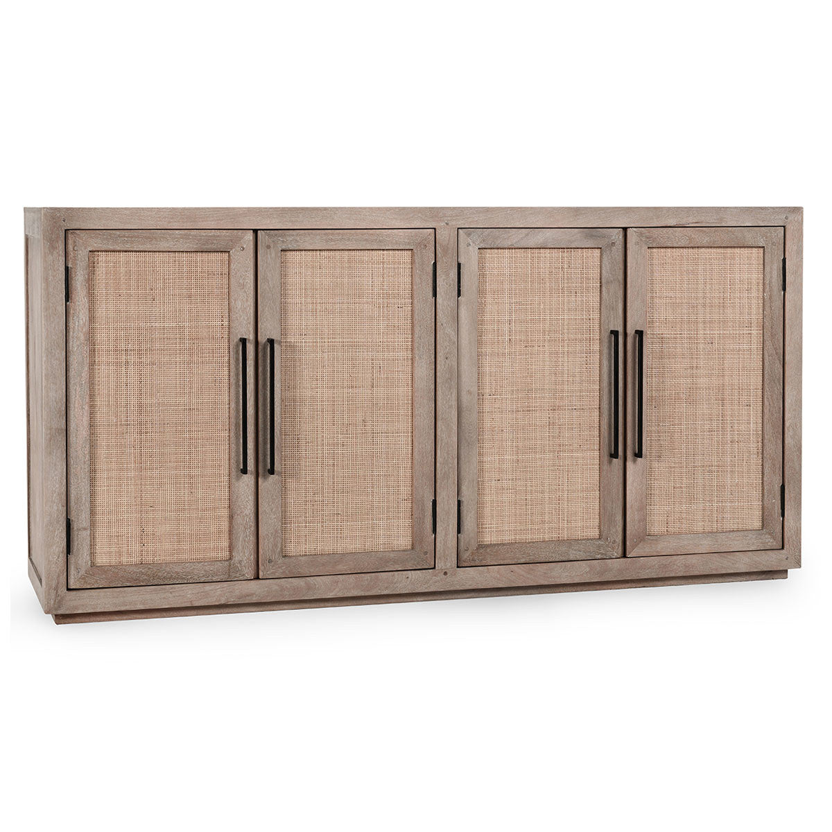 Meadow Taupe Mango Wood Buffets & Cabinet Jensen Four-Door Cabinet Collection