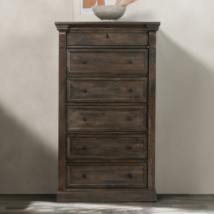 Cocoa Brown Mango Wood Chest Adelaide Six-Drawer Chest Collection