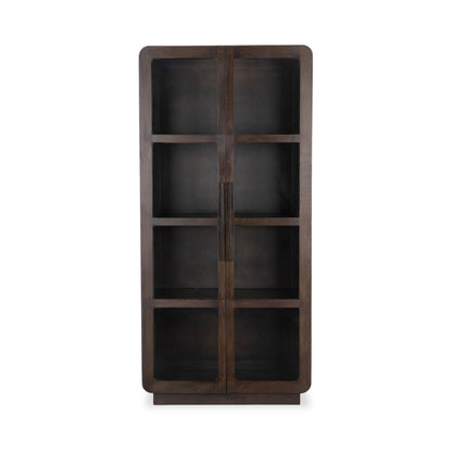 Dark Brown Mango Wood Display Cabinet Rogers Display Cabinet Collection