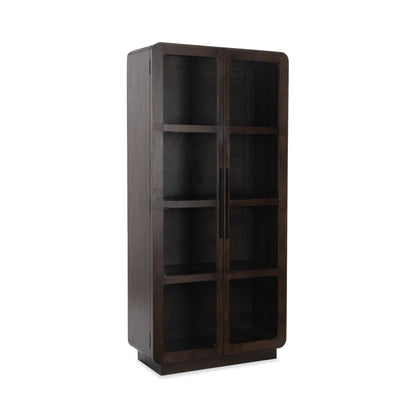 Dark Brown Mango Wood Display Cabinet Rogers Display Cabinet Collection