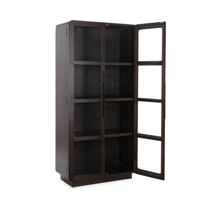 Dark Brown Mango Wood Display Cabinet Rogers Display Cabinet Collection