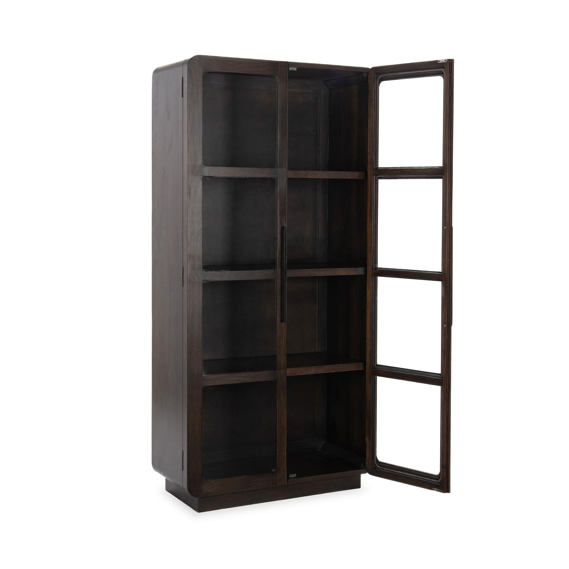 Dark Brown Mango Wood Display Cabinet Rogers Display Cabinet Collection