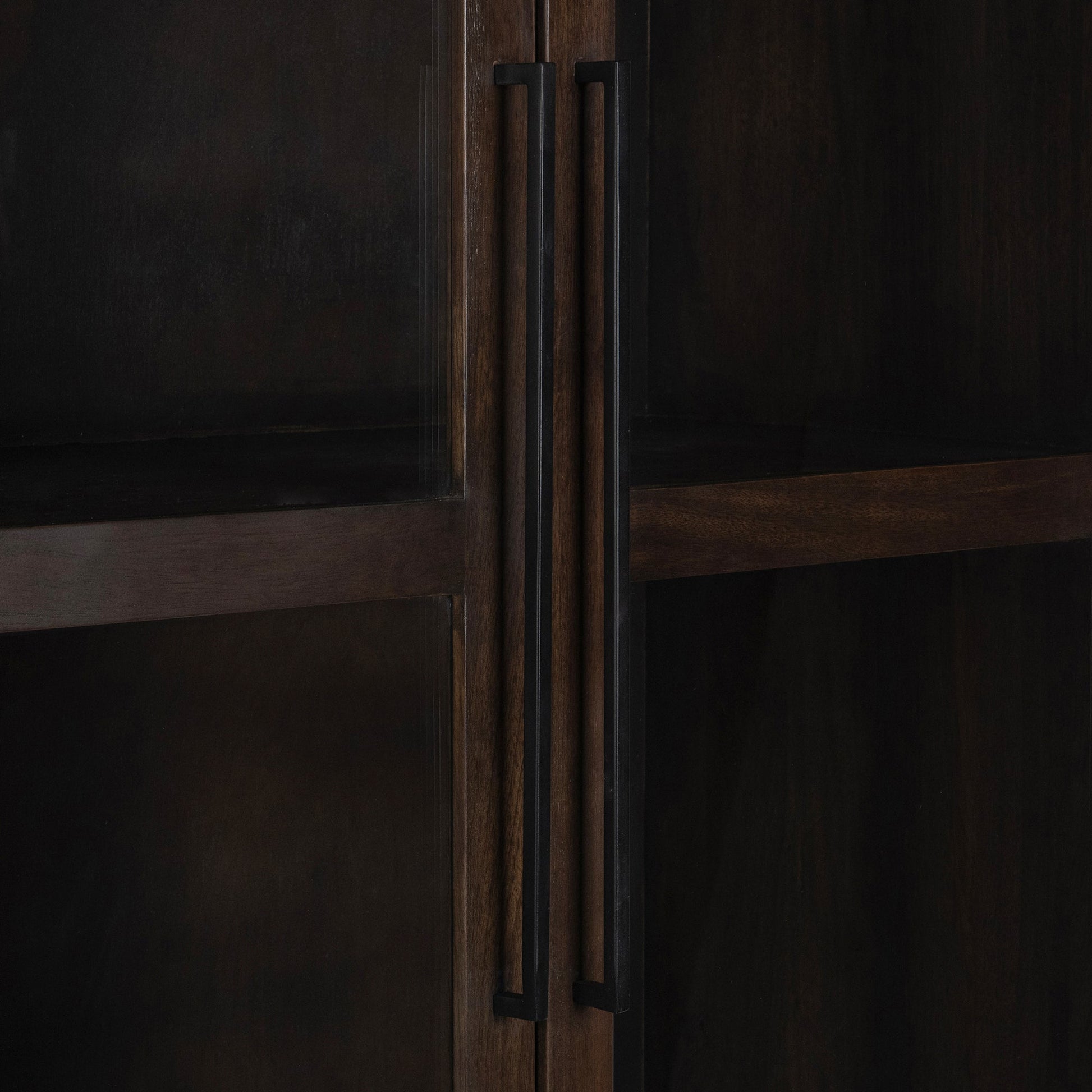 Dark Brown Mango Wood Display Cabinet Rogers Display Cabinet Collection