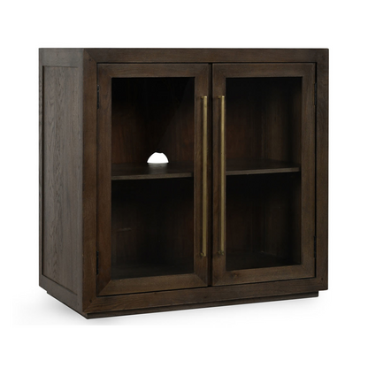 Landmark Brown Oak Wood Buffets & Cabinet Bradley Two-Door Cabinet Collection