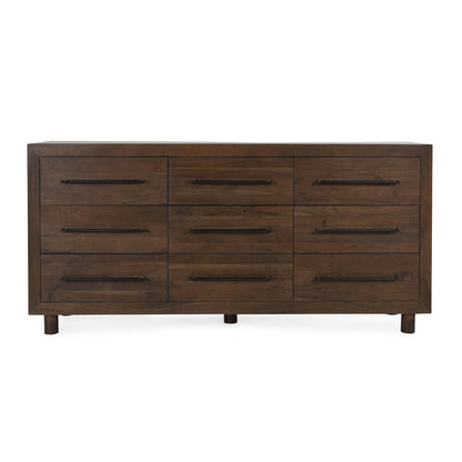 Harvest Brown Acacia Wood Dresser Jaxon Nine-Drawer Dresser Collection
