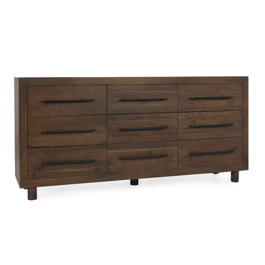 Harvest Brown Acacia Wood Dresser Jaxon Nine-Drawer Dresser Collection