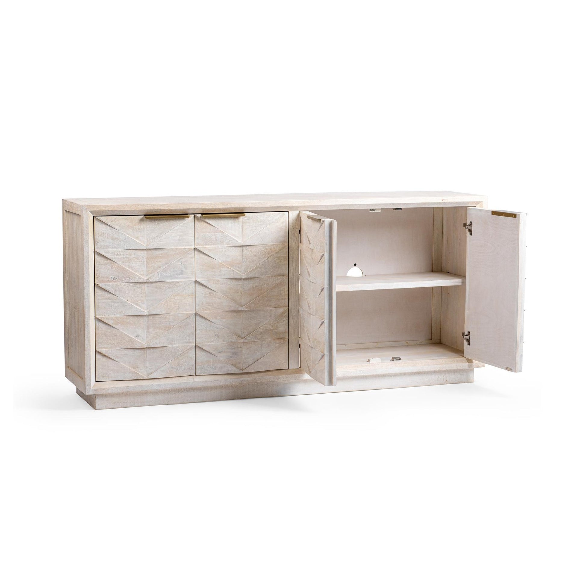 Cream Mango Wood Buffets & Cabinet Marvin Four-Door Buffet Collection