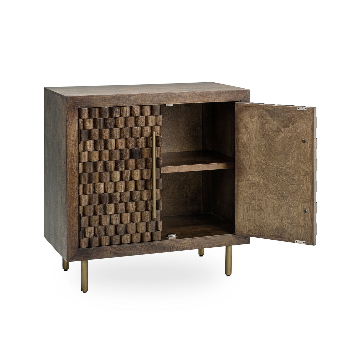 Bark Brown Mango Wood Buffets & Cabinet Norwood Two-Door Cabinet Collection