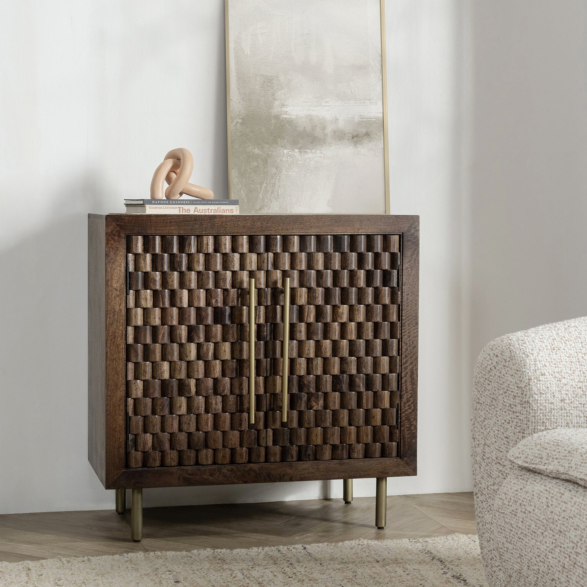 Bark Brown Mango Wood Buffets & Cabinet Norwood Two-Door Cabinet Collection