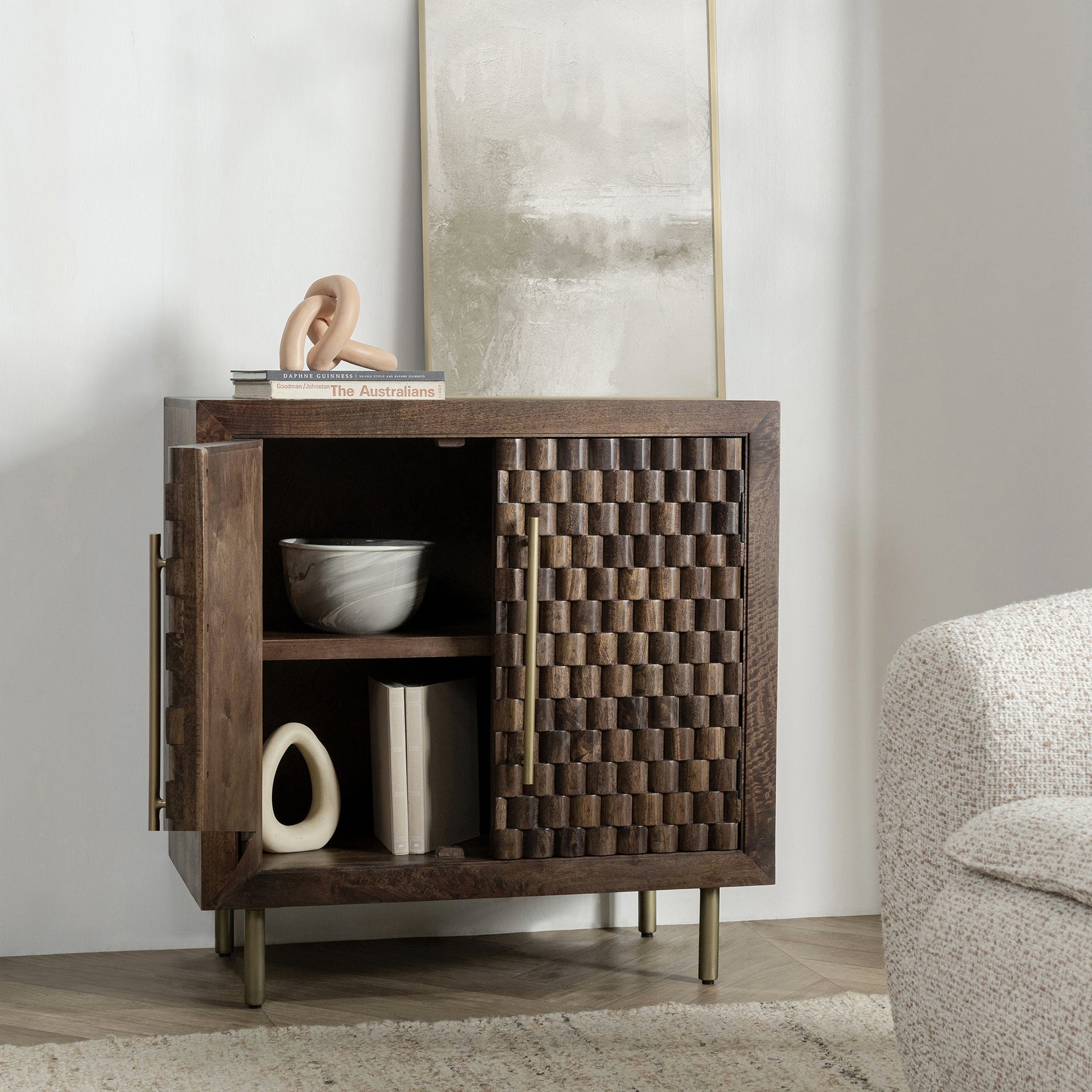 Bark Brown Mango Wood Buffets & Cabinet Norwood Two-Door Cabinet Collection