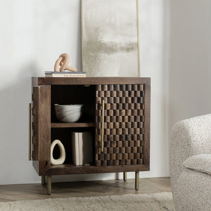 Bark Brown Mango Wood Buffets & Cabinet Norwood Two-Door Cabinet Collection