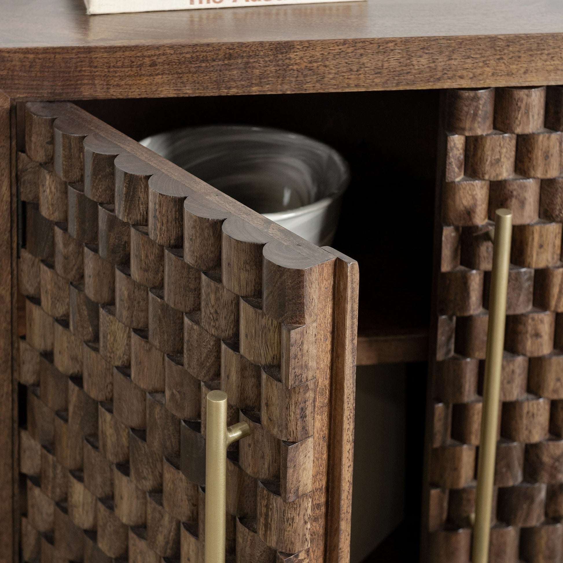 Bark Brown Mango Wood Buffets & Cabinet Norwood Two-Door Cabinet Collection