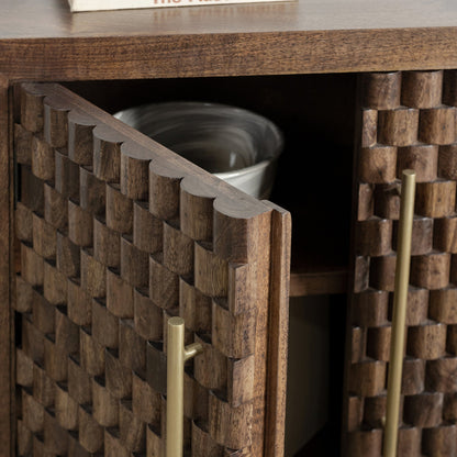 Bark Brown Mango Wood Buffets & Cabinet Norwood Two-Door Cabinet Collection