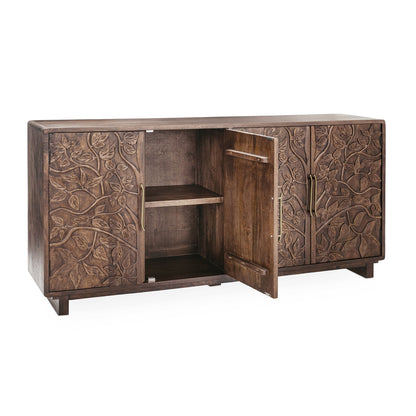 Kona Brown Mango Wood Buffets & Cabinet Albero Four-Door Buffet Collection