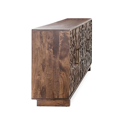 Kona Brown Mango Wood Buffets & Cabinet Albero Four-Door Buffet Collection