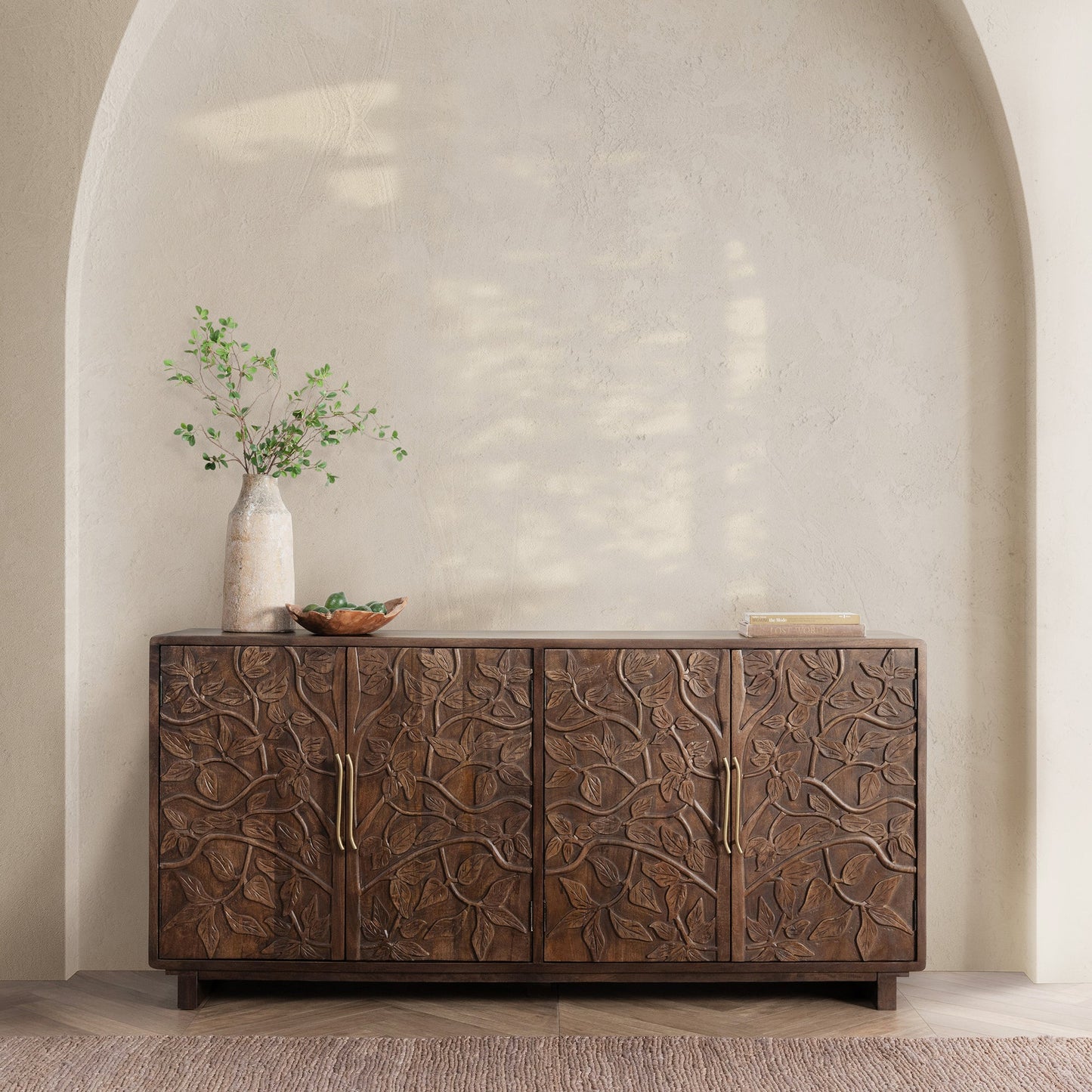 Kona Brown Mango Wood Buffets & Cabinet Albero Four-Door Buffet Collection