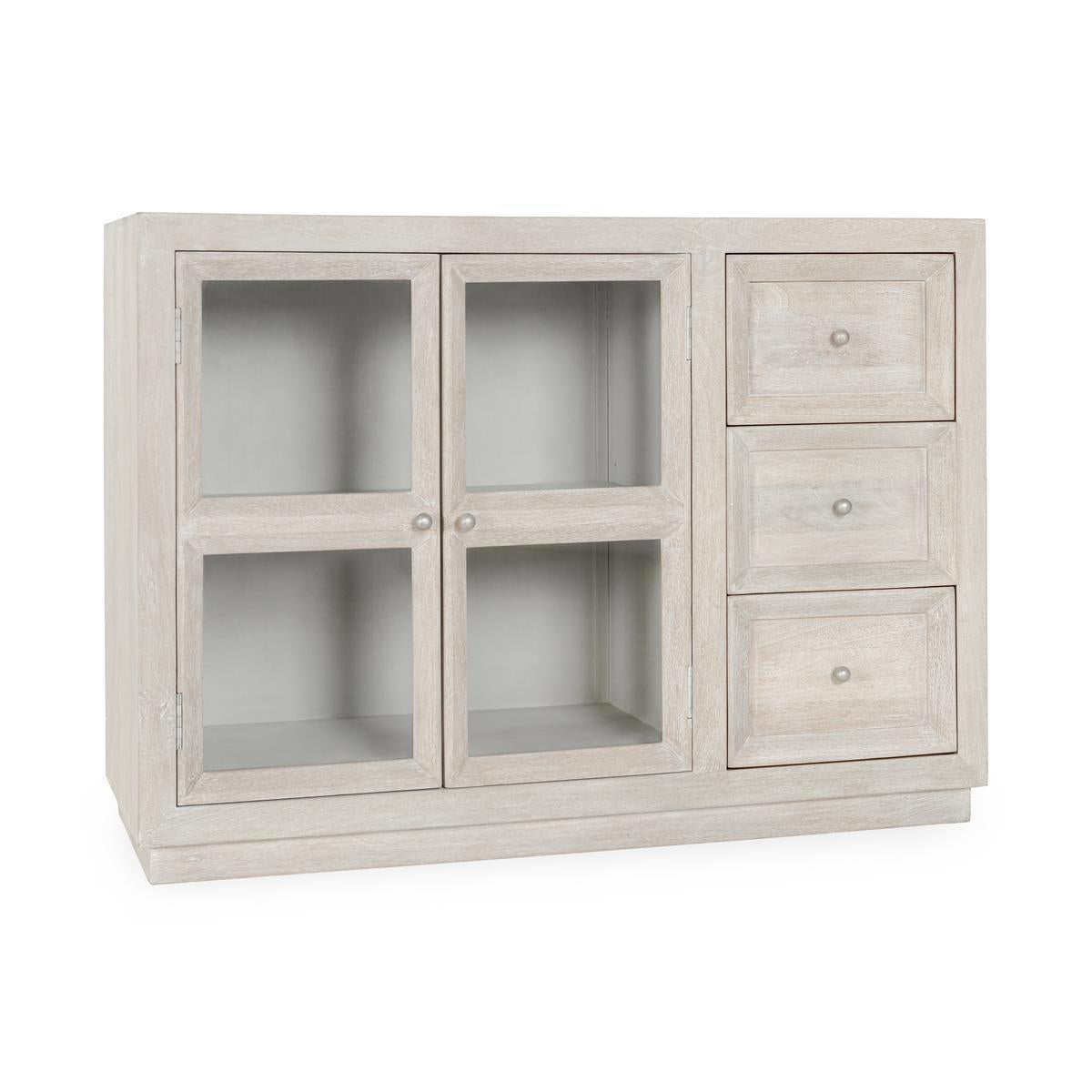 Creamwood Mango Wood Buffets & Cabinet Isha Three-Drawer Two-Door Cabinet Collection