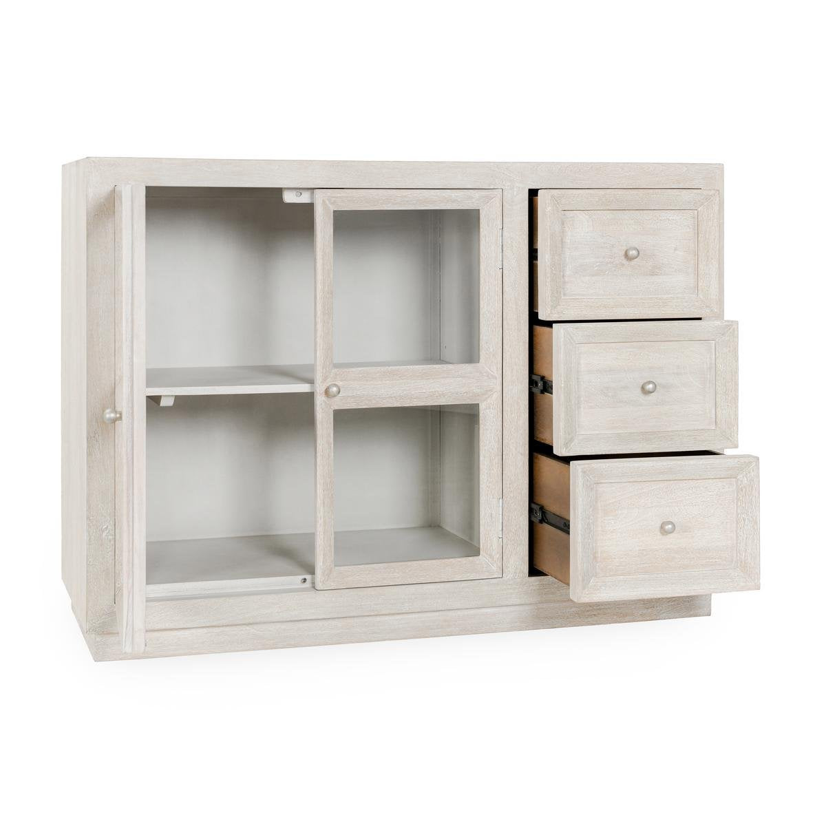 Creamwood Mango Wood Buffets & Cabinet Isha Three-Drawer Two-Door Cabinet Collection