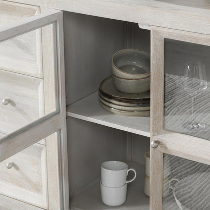 Creamwood Mango Wood Buffets & Cabinet Isha Three-Drawer Two-Door Cabinet Collection