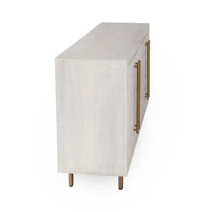 Coastal White Mango Wood Buffets & Cabinet Norwood Four-Door Buffet Collection