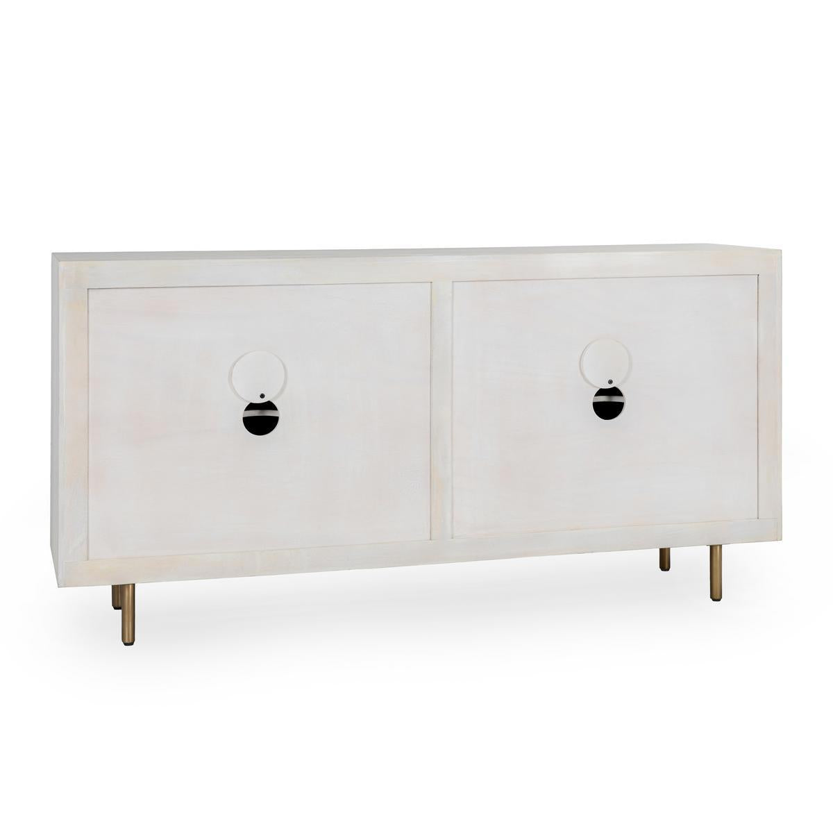 Coastal White Mango Wood Buffets & Cabinet Norwood Four-Door Buffet Collection