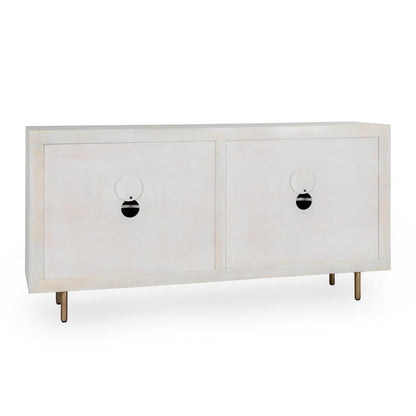 Coastal White Mango Wood Buffets & Cabinet Norwood Four-Door Buffet Collection