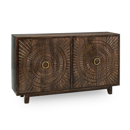 Bark Brown Mango Wood Buffets & Cabinet Vivienne Four-Door Buffet Collection