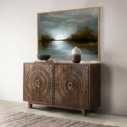 Bark Brown Mango Wood Buffets & Cabinet Vivienne Four-Door Buffet Collection