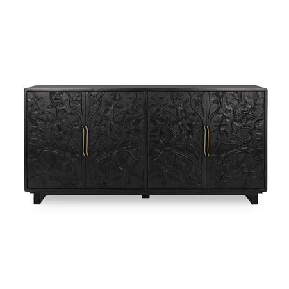Black Mango Wood Buffets & Cabinet Albero Four-Door Buffet Collection