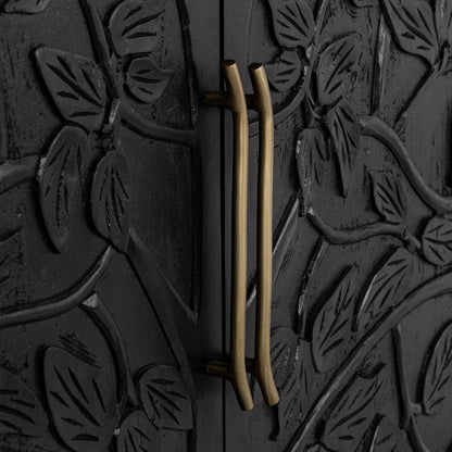 Black Mango Wood Buffets & Cabinet Albero Four-Door Buffet Collection