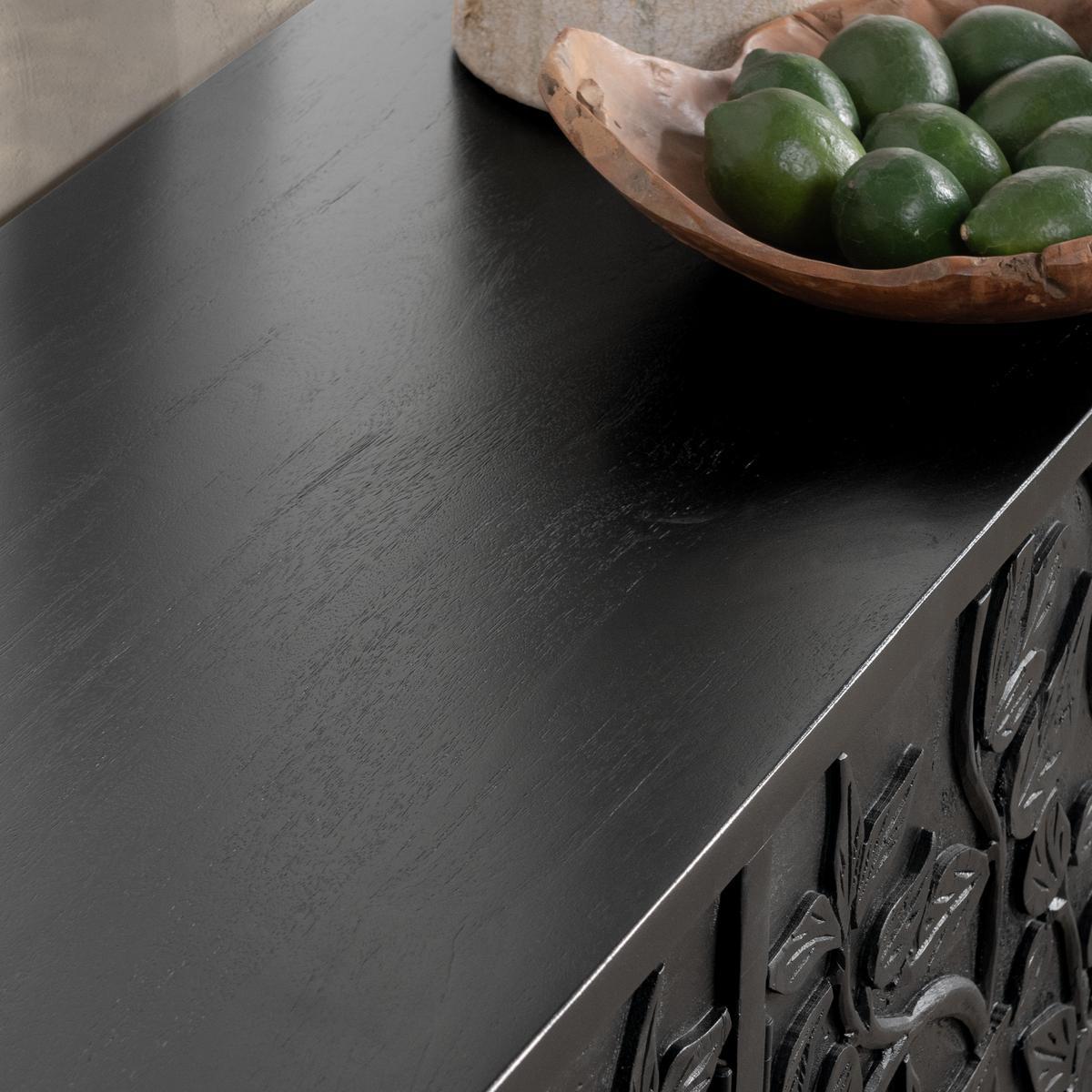 Black Mango Wood Buffets & Cabinet Albero Four-Door Buffet Collection