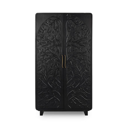 Black Mango Wood Tall Cabinet Albero Tall Cabinet Collection