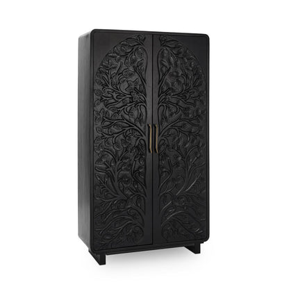 Black Mango Wood Tall Cabinet Albero Tall Cabinet Collection