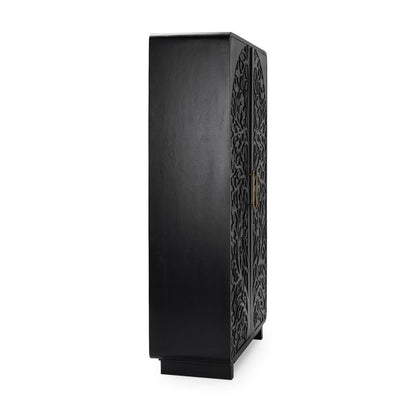 Black Mango Wood Tall Cabinet Albero Tall Cabinet Collection