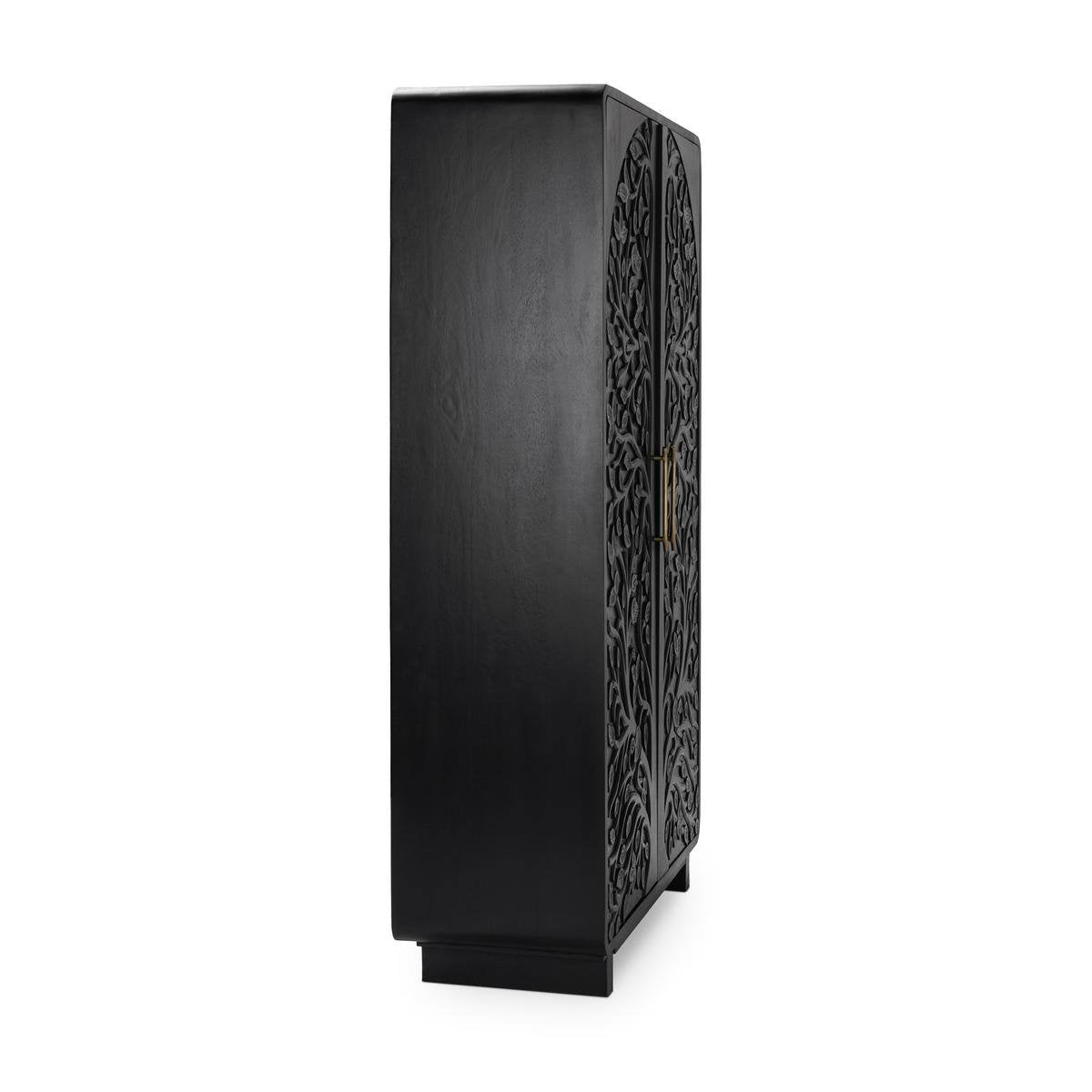 Black Mango Wood Tall Cabinet Albero Tall Cabinet Collection