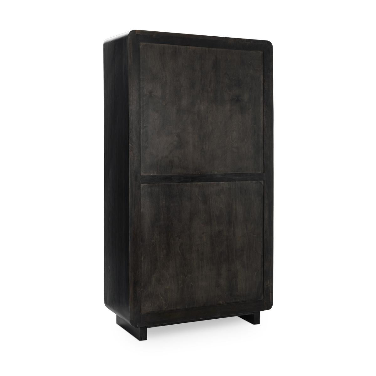 Black Mango Wood Tall Cabinet Albero Tall Cabinet Collection