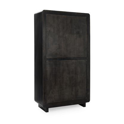 Black Mango Wood Tall Cabinet Albero Tall Cabinet Collection