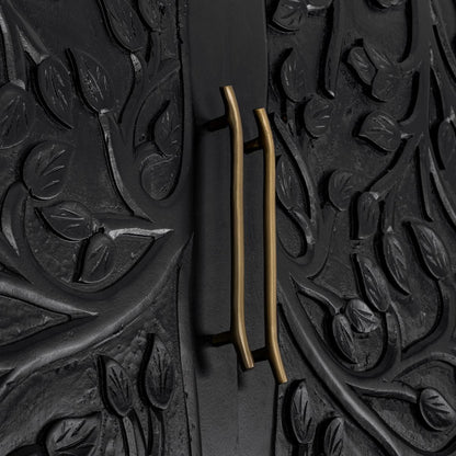Black Mango Wood Tall Cabinet Albero Tall Cabinet Collection