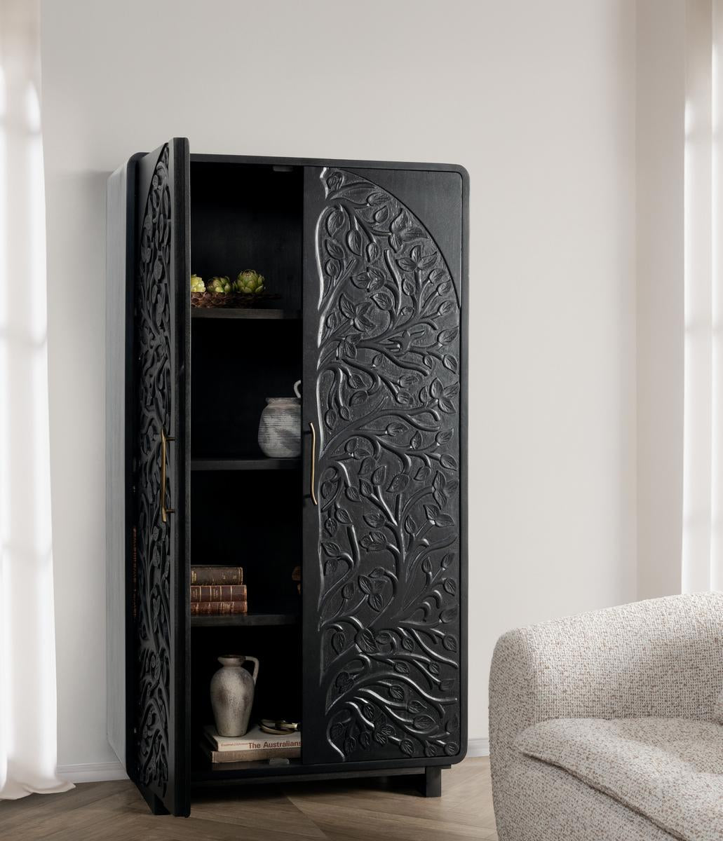 Black Mango Wood Tall Cabinet Albero Tall Cabinet Collection