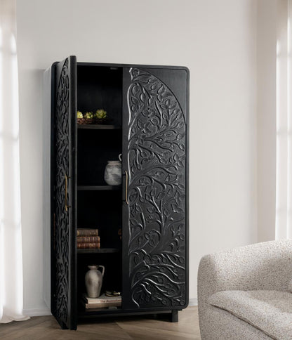 Black Mango Wood Tall Cabinet Albero Tall Cabinet Collection