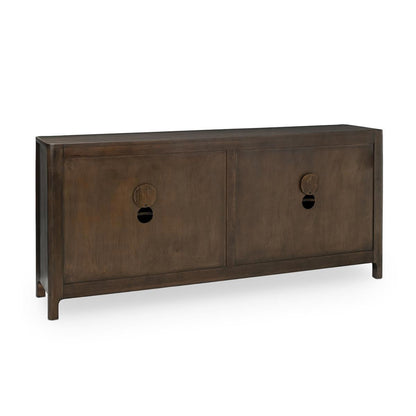 Dark Brown Mango Wood Buffets & Cabinet Colson Four-Door Cabinet Collection