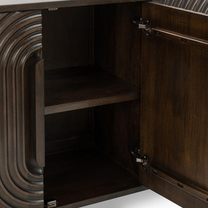 Dark Brown Mango Wood Buffets & Cabinet Colson Four-Door Cabinet Collection