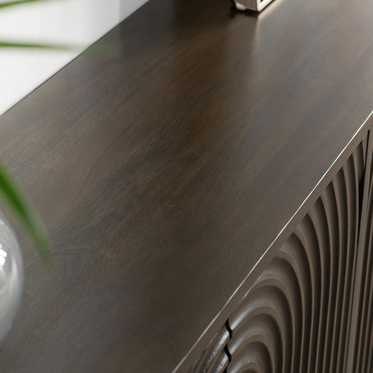 Dark Brown Mango Wood Buffets & Cabinet Colson Four-Door Cabinet Collection