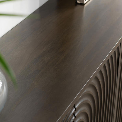Dark Brown Mango Wood Buffets & Cabinet Colson Four-Door Cabinet Collection