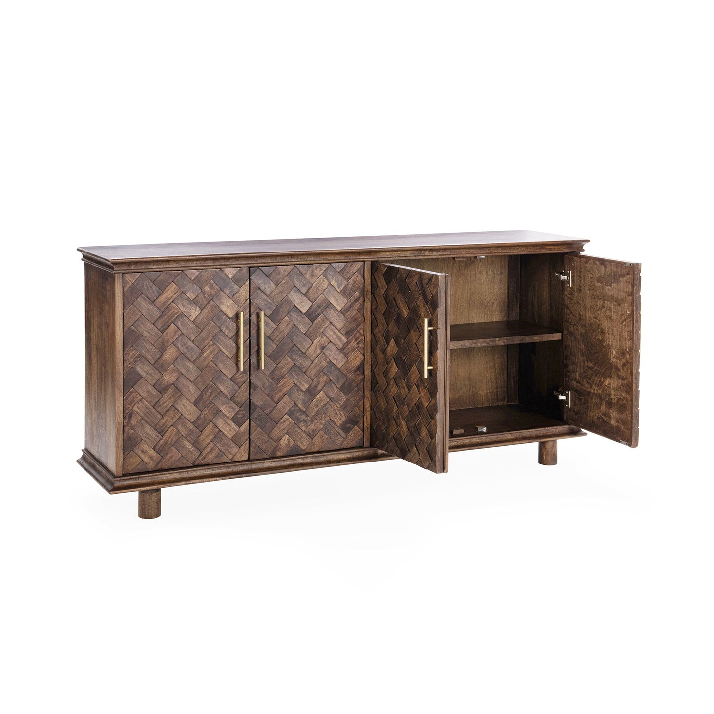 Kona Brown Mango Wood Buffets & Cabinet Shira Four-Door Buffet Collection